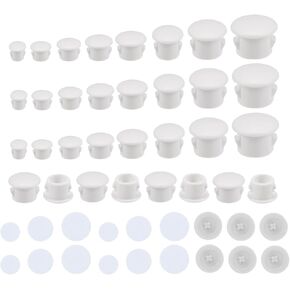 YouU 440 pcs Hole Plugs Plastic White Self Adhesive Screw Hole Stickers Furniture Screw Cover Stickers Screw Cap Covers Self-Tapping Plastic for Cross Screw