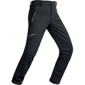 Little Donkey Andy Men's Fleece Lined Hiking Pants Winter, Softshell Snow Ski Pants Outdoor, Water Repellent