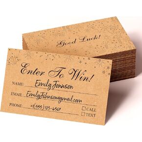 300 PCS Raffle Tickets, Enter to Luck Entry Form Cards with Space for Name, Email Address, Phone Number for Contest, Raffles, Ballot Box, 50/50, Auction (3.5" x 2")