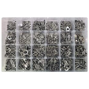 Sherco-Auto 1200 Piece High Temperature Non-Insulated Crimp Wire Terminals Assortment Kit - USA Made