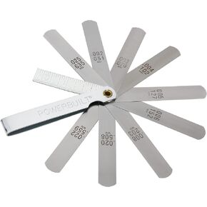 Powerbuilt 648514 9 Blade Feeler Gauge and Ruler