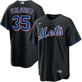Nike Justin Verlander New York Mets MLB Kids Youth 8-20 Black Alternate Player Jersey (US, Numeric, 8, Regular, Black)