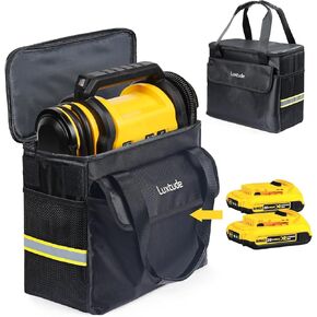 Luxtude Hard Case for DEWALT 20V MAX Tire Inflator DCC020IB,Air Compressor Portable Tool Bag, Large Pocket for Batteries, Mesh Pocket for Tools, Tools Carrying Case, Medium