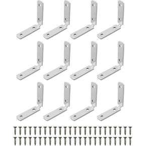 12PCS L-Shape Interior Joint Bracket Inside Corner Connectors for Aluminum Extrusion Profile Slot