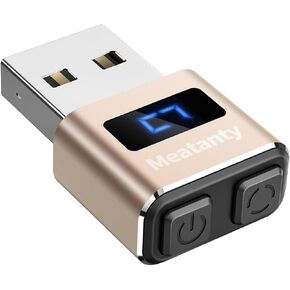 Meatanty Metal Tiny Mouse Jiggler، محرك ماوس USB غير قابل للاكتشاف، متذبذب تلقائي مع شاشة، 3 أوضاع لجهاز تحريك الماوس، Giggler Toggler Juggler يبقي الكمبيوتر المحمول مستيقظًا للعمل عن بعد في المكتب - ذهبي