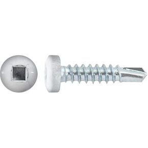 Auveco 22674#8 x 3/4 Square Pan Self-Drilling TEK Zinc White Painted Head (Qty: 100)