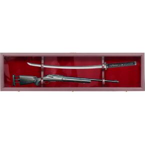 lukar Rifle Display Case Gun Display Case,Sword Display Case Stand Holder Wall Rack Cabinet with UV Protection,Lockable and Adjustable, 45" Rifle Display Case in Kuwait