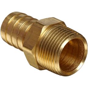 Anderson Metals - 57001-1006 Brass Hose Fitting, Connector, 5/8" Barb x 3/8" Male Pipe