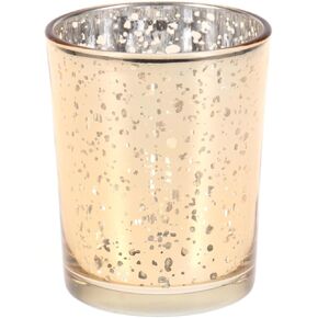 Votive Candle Holder, Glass Votive Tealight Candle Holders for Christmas (1Pcs, Golden)