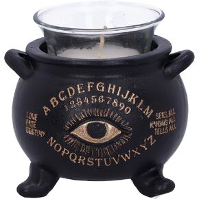 Nemesis Now All Seeing Eye Witches Cauldron Tealight Candle Holder, Occult and Gothic Decor and Gift for Witches, 9cm
