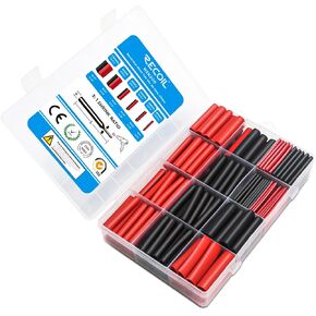 مجموعة متنوعة من أنابيب الانكماش الحراري المقاومة للماء من Recoil HSK200، 200 قطعة، نسبة انكماش 3:1، أنابيب مزدوجة الجدار، مبطنة بمادة لاصقة، 6 أحجام، ألوان حمراء وسوداء in Kuwait