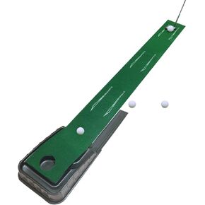 MYKUJA Putting Green Indoor Golf Putting Mat with Auto-Ball Return -Putter Alignment Guides at 3, 5 & 7 Feet - Mini Golf Practice Mat for Home or Office - Golf Training Aid