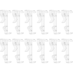 uxcell 12Pcs 2 Inch Clear Valance Clips, Hidden Window Blind Valance Retainer Holder for Horizontal Blind Wood or Faux Wood Blinds, Style7