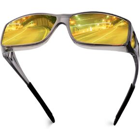 FIMOSON Night Driving Glasses for Men Women Fit Over Sunglasses Anti Glare Polarized HD Night Vision Glasses