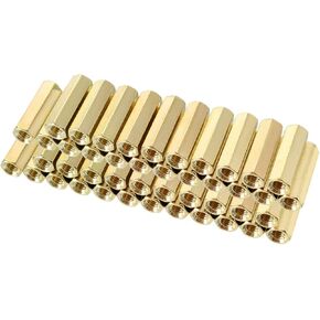 uxcell 50pcs Brass Straight PCB Pillar Female Thread Hex Standoff Spacer M3x5x17mm