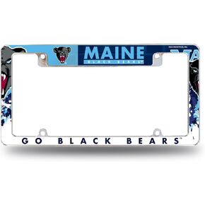 Rico Industries NCAA Maine Black Bears Primary 12" x 6" Chrome All Over Automotive License Plate Frame for Car/Truck/SUV
