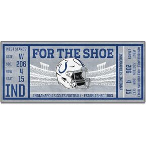 FANMATS 23123 NFL - Indianapolis Colts Ticket Design Runner Rug - 30in. x 72in. | Sports Fan Area Rug, Home Decor Rug and Tailgating Mat