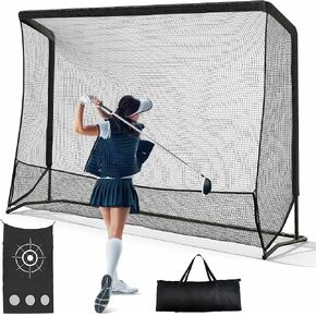 DWVO Golf Hitting Net with Steel Frame, 10Ft × 7Ft Golf Driving Net Selection, Golf Practice Net for Personal Driving Range Use Training in Backyard, Indoors and Outdoors