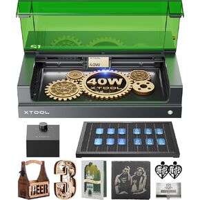 xTool S1 Enclosed Laser Cutter and Engraver Machine with Air Assist, Honeycomb, 40W Laser Power, 600mm/s, 419 * 319mm for Batch Process, Laser Cutting and Engraving Machine for Wood, Metal, Acrylic…