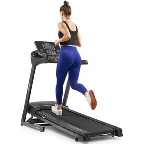Sunny Health & Fitness Energy Flex Motorized Treadmill with Shock Absorption, Automatic Incline, Easy Foldable Design, Pulse Sensors, Digital Display, Optional Free SunnyFit® App Bluetooth Connection