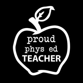 Proud Physical Education Teacher Apple Vinyl Decal Sticker | Cars Trucks Vans Windows Walls Cups Laptops | White | 5 X 4.1 | KCD1991