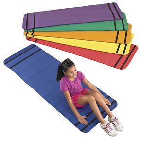 Sportime Curl Up Yoga Mats, Assorted Colors, Set of 6, 0.39 H x 72 L x 24.02 W