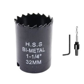 3.35inch Hole Saw, LAIWEI 85mm Hole Cutter with A2 Heavy Duty Mandrel, 4341 Drill Bit,Cutting Depth 38mm,for Drilling Holes in Wood, Aluminium Profiles, PVC and Metal Pipes (3-11/32")