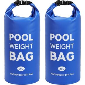 Pool Weights Bags for Steps Pool Ladder Weights with Heavy-Duty Handle Pool Sand Bag Waterproof Dry Bag for Above Ground Pool Steps Quick Release and Filling (Deep Blue, 10L)