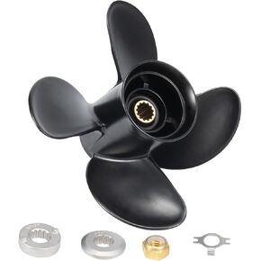 Propeller for Mercury Spitfire Outboard 25 30 35 40 45 48 50 55 60 70 HP Boat Motor Engine Parts Aluminum Prop 10.3X13 Pitch 4 Blades RH 13 Spline Tooth with Hub Kit 48-8M8026630