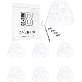 Eyeglass Nose Pads, 6 Pairs Clear Teardrop-Shape Soft Silicone Anti-Slip Glasses Nose Pad with 1Pc Screwdrivers & 4Pcs Screws for Wingback SQ/Conductor 8 OO4107 Sunglasses