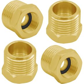 Joywayus 1/2 G Male to 3/8 Compression Female Thread Bushing Pipe Fitting, Brass Reducer Faucet Connector Water Hose Adapter, Supply Line Adapter for RV Kitchen Bathroom Plumbing 4PCS