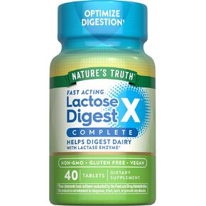 Nature's Truth Lactose Digest Tablets | 40 Pills | with Lactase Enzyme | Vegan, Non-GMO & Gluten Free Supplement