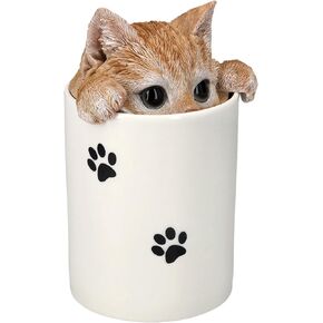 Orange Tabby Cat Heat Storage Jar Container Figurine