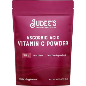 Judee’s Pure Vitamin C Powder 11.25 oz - 100% Non-GMO, Gluten-Free and Nut-Free - (L - Ascorbic Acid) - Immune Support & Antioxidant Supplement - No Fillers - for Cosmetics and Preserving Foods