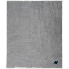 Northwest NFL Carolina Panthers Waffle Sherpa Silk Touch Throw Blanket, Team Colors, 50" x 60"