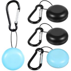 Lusofie 4Pcs Ear Plug Case Loop Earplugs Case With Keychains Mini Jewelry Storage Box For Wireless Headphones Wired Earphones Jewelry Gadgets Carrying Cases(Black And Blue)