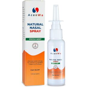All-Natural Nasal Spray, 12-Hour Fast Relief, for Sinus Relief, Colds, Congestion, Moisturizes and Clears, Nasal Decongestant for Adults & Kids, Fresh Mint, 1.5 Fl oz