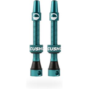CushCore 44mm Air Valve Set - Premium Set of Alloy Valves, Nitrile Rubber Seal, Valve Core Tool Included, Tubeless Presta Valve, (44mm, 2-Pack, Turquoise)