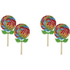LOGOFUN 4 Pcs Fake Lollipop Prop Simulation Lollipop Model Candy Performance Photo Props Ornament (16cm)