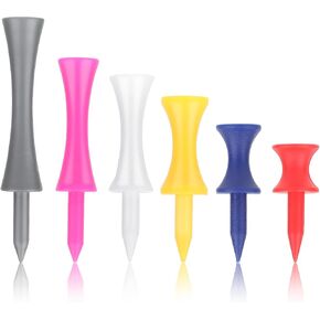 Molain 60 Pcs Golf Tees, Plastic Castle Graduated Golf Tees, Mixed Sizes Castle Golf Tees, Durable Winter Golf Tees Small Castle Tees in Multiple Colors(1-1/4", 1-1/2", 1-3/4", 2", 2-1/4", 2-3/4") in Saudi Arabia