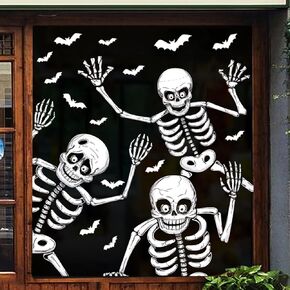 Halloween Window Clings Decals for Window Glass Decorations, Halloween Window Stickers Skeleton Window Clings Halloween Windows Decorations for Party Decorations