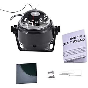 VGEBY Marine Navigation Compass, High Precision LED Marine Digital Car Mount Compass for Boat Caravan Truck Swimming Supplies Digital Compass Lighted Boat Compass Lighted Boat Compass