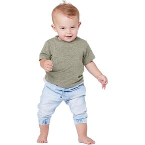 Bella + Canvas Unisex Baby Triblend Short Sleeve Onesie (12-18 Months) (Blue Triblend)
