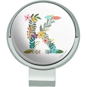 GRAPHICS & MORE Letter K Floral Monogram Initial Golf Hat Clip with Magnetic Ball Marker