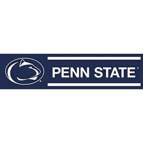 9 Inch Penn State Text Logo Decal White Letters on Blue Nittany Lions Pennsylvania University PSU Removable Repositionable Peel Self Stick Wall Sticker Art NCAA Home Room Decor 9 by 2 inches