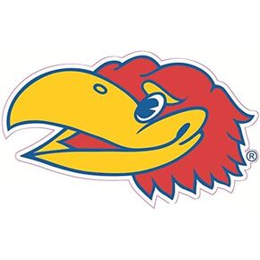 7 Inch KU Big Jay Decal University of Kansas Jayhawks Logo KS Removable Wall Sticker Art NCAA Home Room Decor 7 by 4 Inches