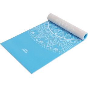 Marjar Yoga Mat for Women / Men, 1/4-Inch Print Reversible Exercise & Fitness Mat for All BareFoot Workouts, Non-Slip Yoga Mat with Carrying Strap & Storage Bag (68" x 24" x 6mm Thick) (68"x24"x1/4", White Mandala)