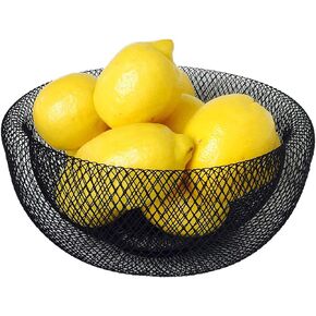 WHW Whole House Worlds Iconic Modern Wire Mesh Fruit Bowl, Art Museum Style, Powder Coated Iron, Large, 11 Inches