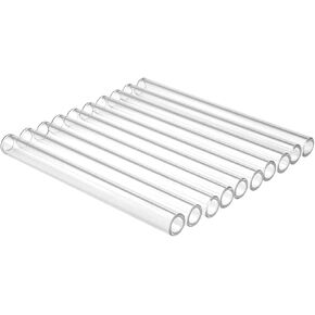 10 Pcs Glass Tubes of 5 Inches, PQAPGT Transparent Borosilicate 12mm OD 2mm Thickness Wall Industrial Glass Tubing for Making Art Craft