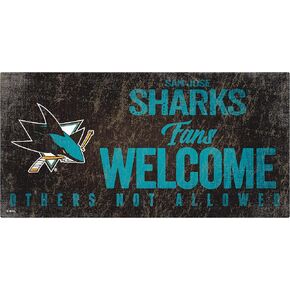 NHL San Jose Sharks Unisex San Jose Sharks Fans Welcome Sign, Team Color, 6 x 12
